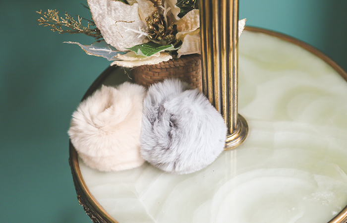 Real rabbit fur bangle warmer