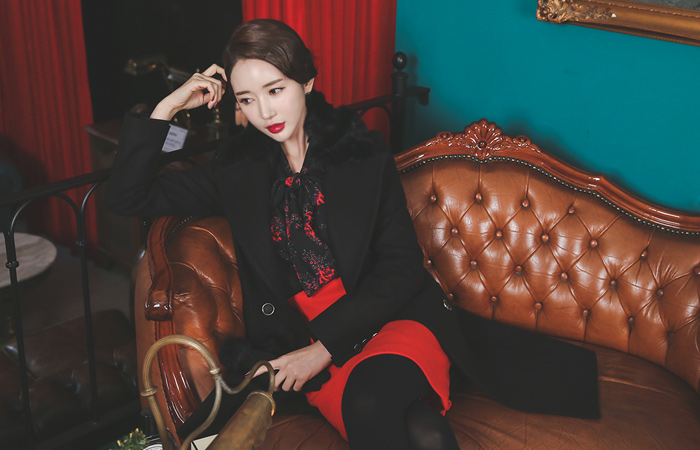 Slim double wool coat