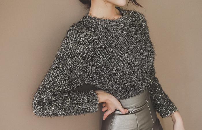 Glitter Metallic Wing Knit Knit