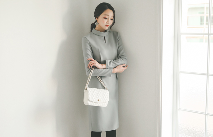 Rotors Neck Polygon Belt Dress