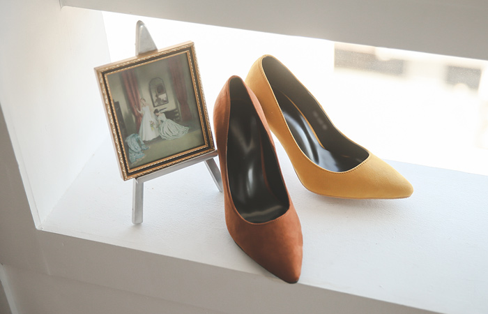[Models wear31 car] Deep Color Suede Pumps Heel