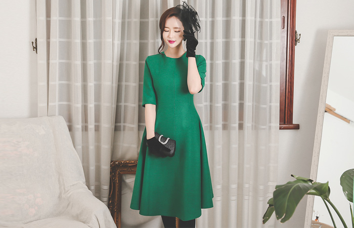 Princess wool wool Flare Dress