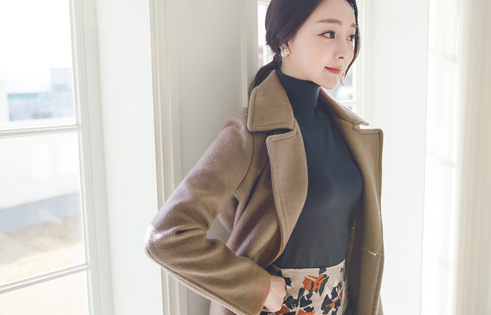 feminine mohair Wool Trench Coat