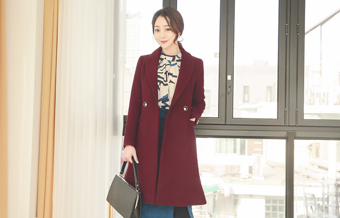 Gold Circle Pearl Button Coat