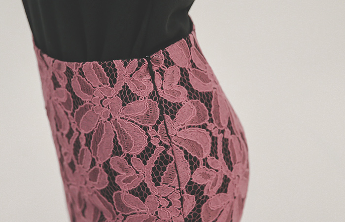 two tone Mesh Flower Race Skirt