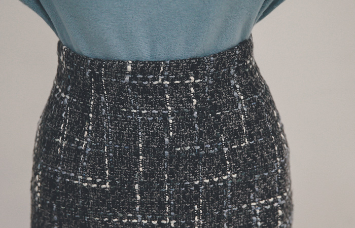 Fringe Tweed Mini Skirt