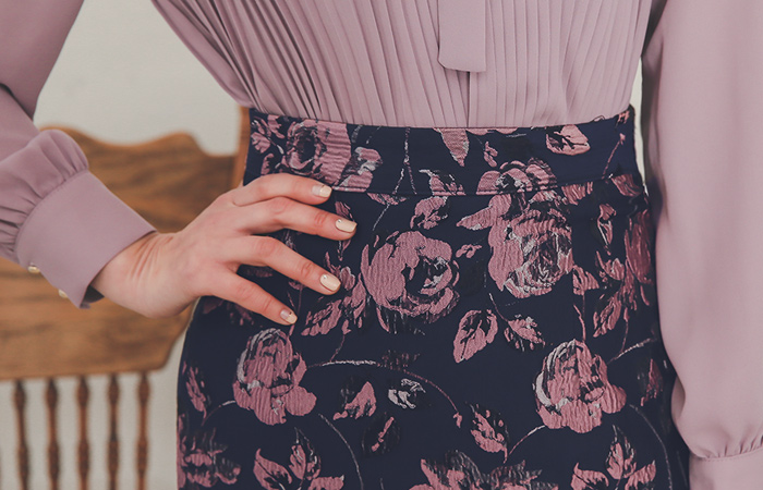 oriental jacquard Flower Skirt