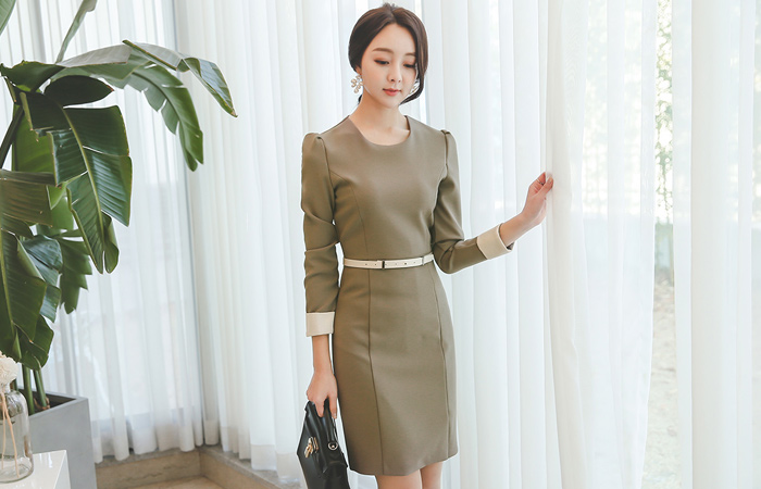 Modern Satin Color Stick Stick Dress