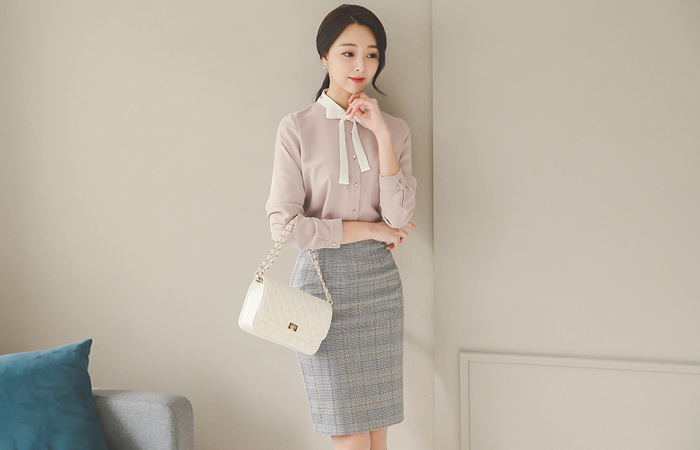 Formal Glen Check High Skirt