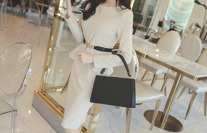 Feminine Side Pepper Dress (Navy Only)