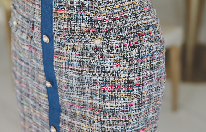 sweet Denim Tweed Skirt