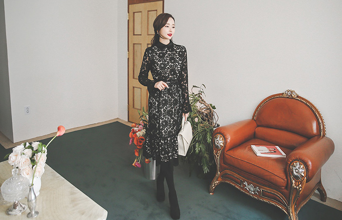 Satin Karla Ruffle Race Dress