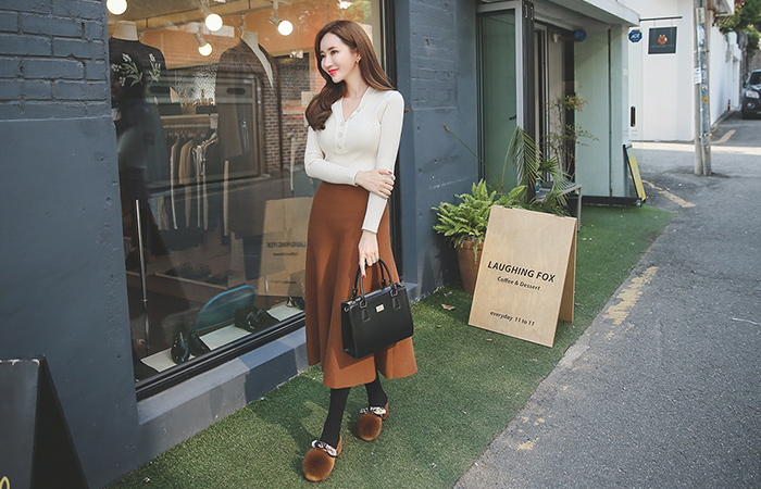Soft Knit Flare Skirt
