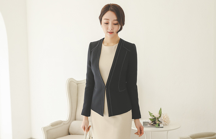 Incision line stitch No collar Jacket