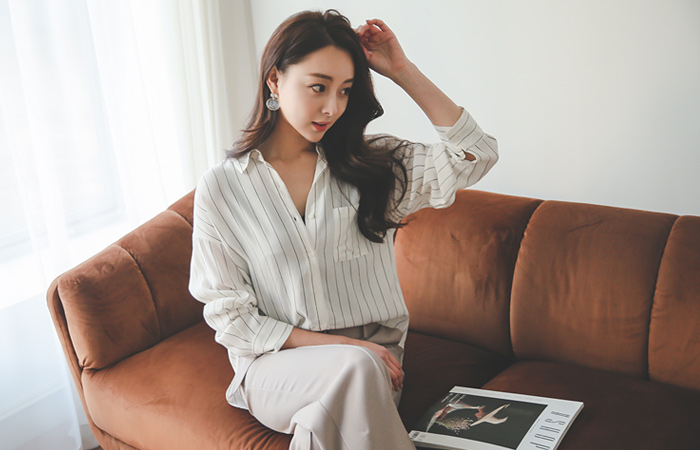 Modern Stripe Rouge Blouse