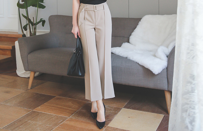 Modern Belt Pinch Wide Slacks