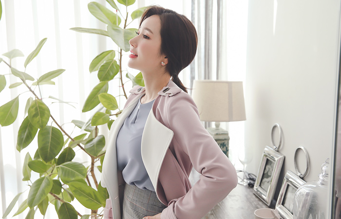 pastel double collar Trench Coat