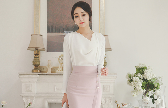 Elegance Drape Cowl Blouse