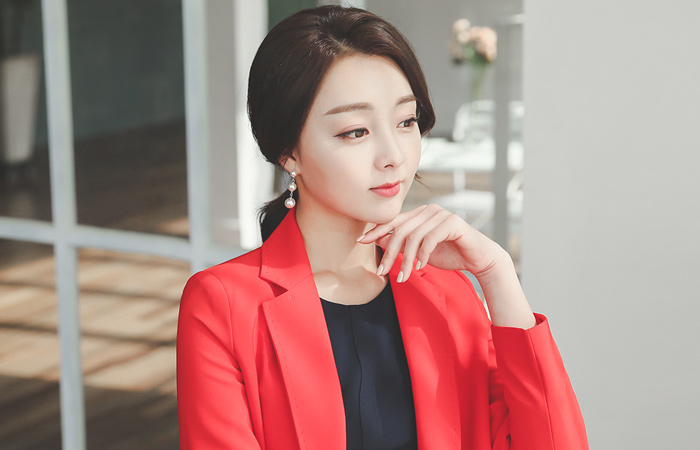 Double pocket stitch Tailored long jacket