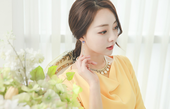 Cowl Neck drape Shirring Dress