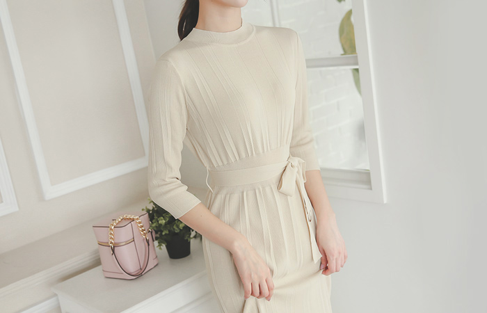 Modern Belt Long knit Dress
