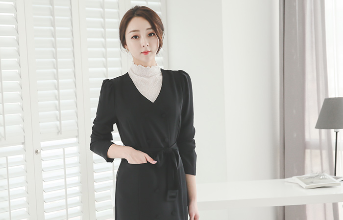 double Trench Chiffon long jacket