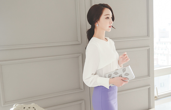 Draping Uncut cape Blouse