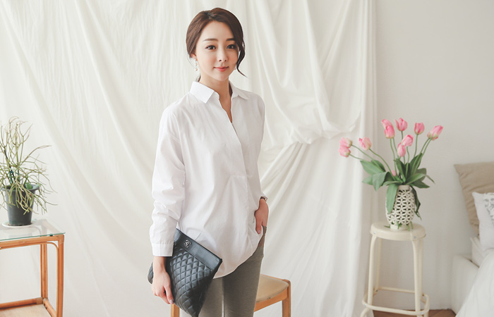 Basic Back Stripe Long Shirt