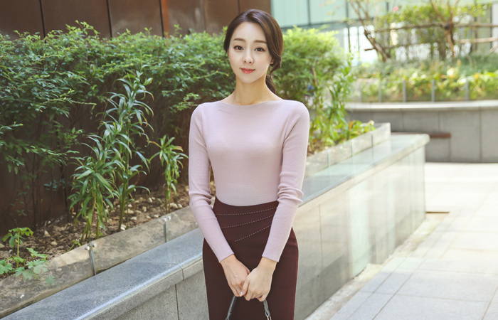 Soft Boat Neck Long knit