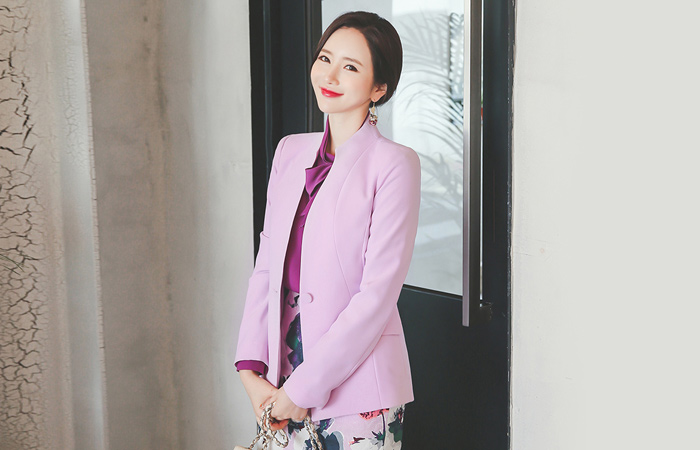 Standing No collar Slim Jacket