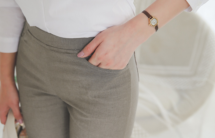 Nature Pin Check Uncut Cutting Pants