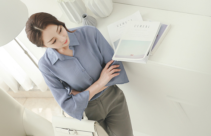 Bell Sleeve Shirt Blouse