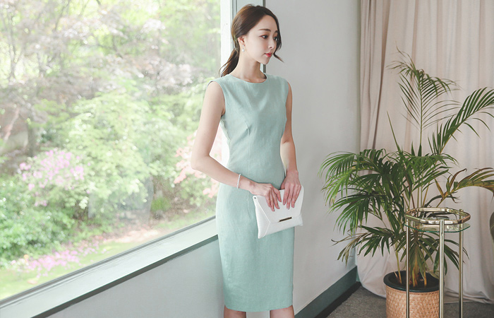 minimal Linen Hline Dress