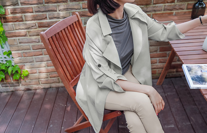 Cross Bag Rollup Trench Jacket