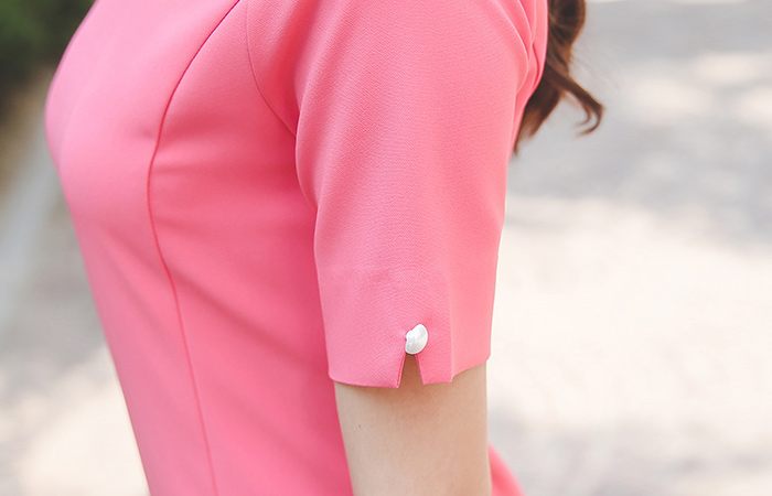 Pearl beads simple incision Dress