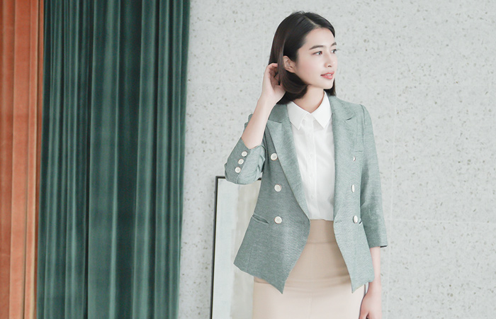 Bokashi Linen Slim double jacket