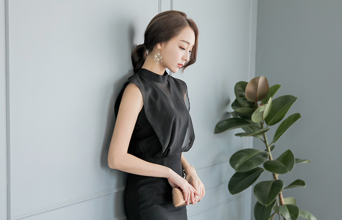 Sexy See-through look Chiffon Top Dress