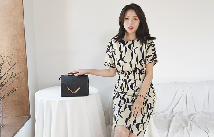 Crescent Touch Linen Dress