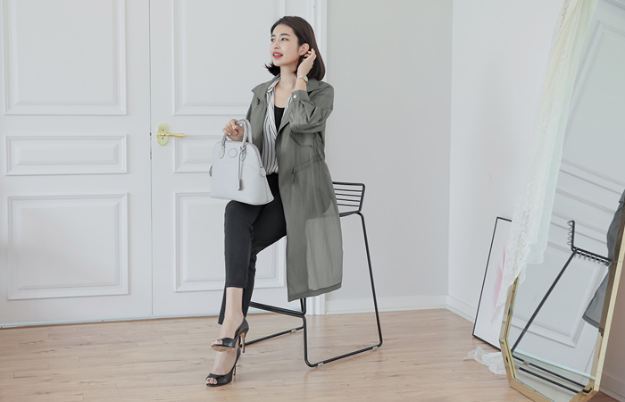 Ice string Trench Long jacket