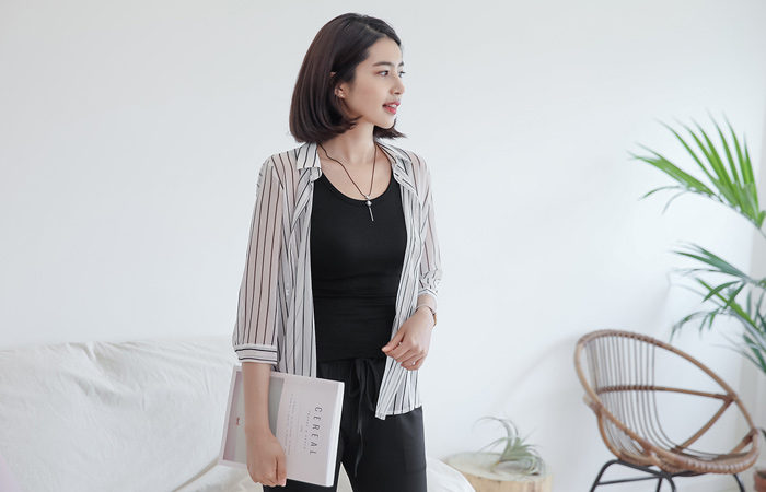Stripe Kara Chiffon Blouse