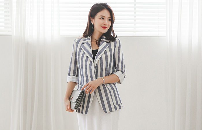 Formal Linen Stripe Jacket