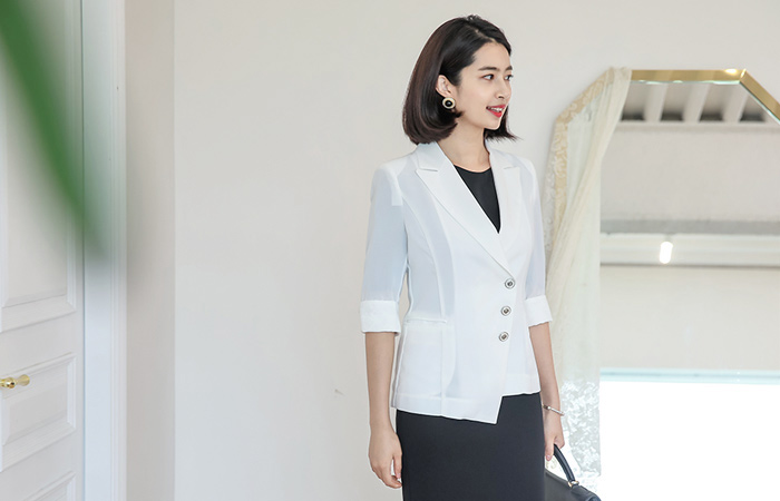 Triple button unbalance Jacket (summer)