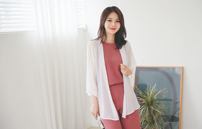 Jacad Chiffon Shawl Cardigan