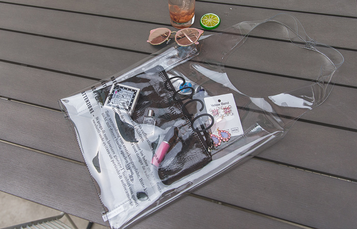 [Models wear34 tea] Coco transparent Eco Bag (PouchSET)