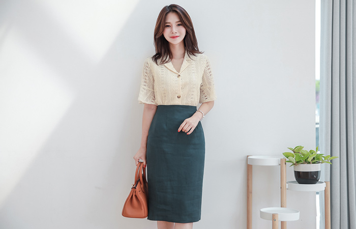 Organic Midi Linen Skirt