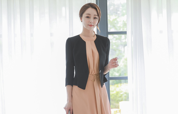 Jewel Button Double Pepper Short Jacket