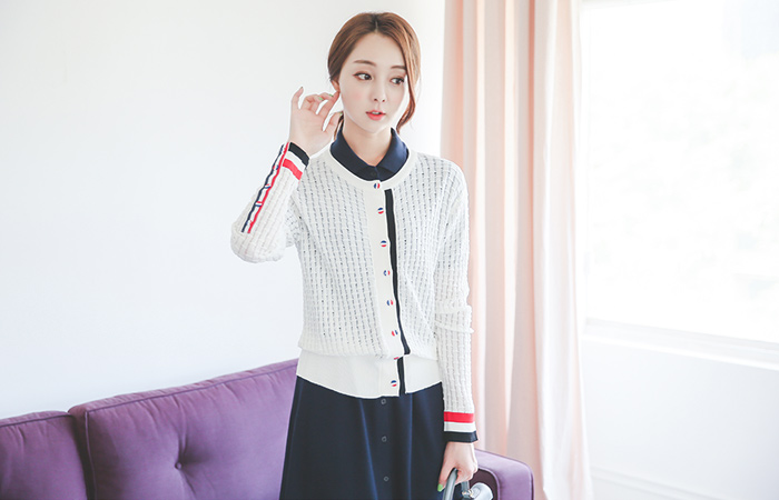 Tom Striped Bambus Cardigan