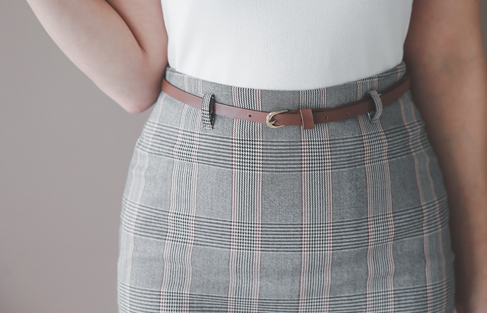 Atom Glen Check Belt Skirt