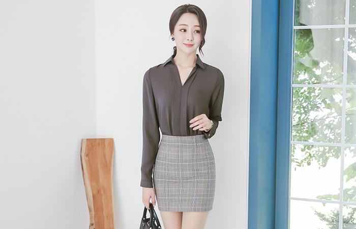 Glen Check Slim Mini skirt