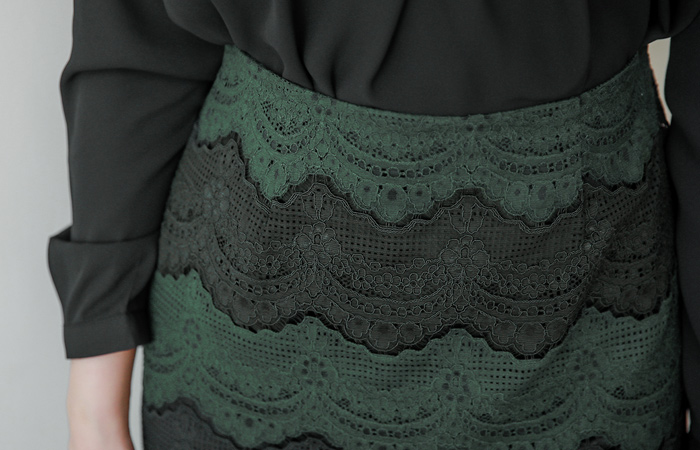 Pine wave color combination Race Skirt